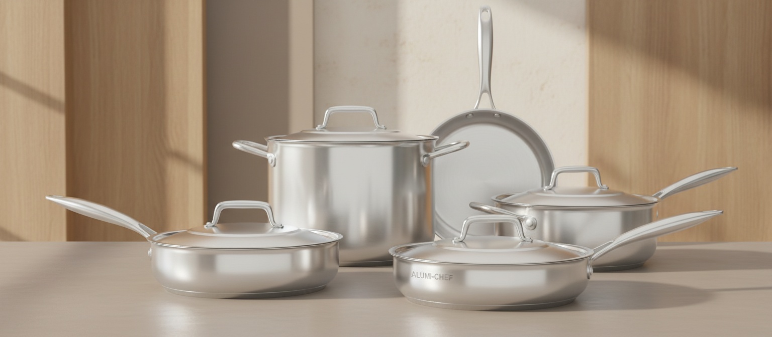Premium shiny aluminum Asala cookware